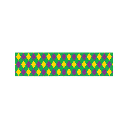Mardi Gras Plaid Pattern Print Bed Runner