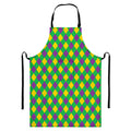 Mardi Gras Plaid Pattern Print Bib Apron With Pocket