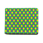 Mardi Gras Plaid Pattern Print Bifold Wallet