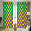 Mardi Gras Plaid Pattern Print Dimout Pencil Pleat Curtains
