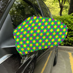 Mardi Gras Plaid Pattern Print Car Side Mirror Covers