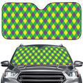Mardi Gras Plaid Pattern Print Car Windshield Sun Shade