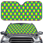 Mardi Gras Plaid Pattern Print Car Windshield Sun Shade