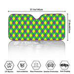 Mardi Gras Plaid Pattern Print Car Windshield Sun Shade