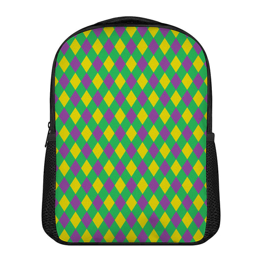 Mardi Gras Plaid Pattern Print Casual Backpack