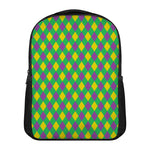 Mardi Gras Plaid Pattern Print Casual Backpack