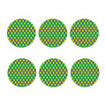 Mardi Gras Plaid Pattern Print Coaster Set