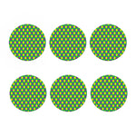 Mardi Gras Plaid Pattern Print Coaster Set