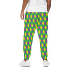 Mardi Gras Plaid Pattern Print Cotton Pants
