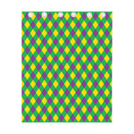 Mardi Gras Plaid Pattern Print Curtain