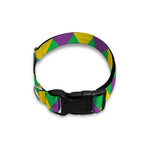 Mardi Gras Plaid Pattern Print Dog Collar