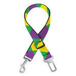 Mardi Gras Plaid Pattern Print Dog Seat Belt