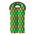 Mardi Gras Plaid Pattern Print Double Neoprene Wine Tote