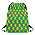 Mardi Gras Plaid Pattern Print Drawstring Backpack
