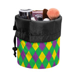Mardi Gras Plaid Pattern Print Drawstring Makeup Bag