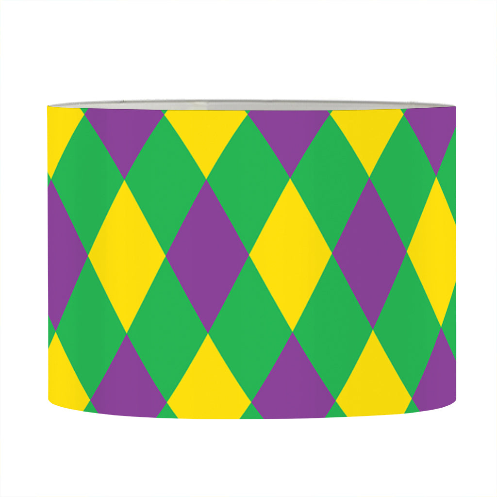 Mardi Gras Plaid Pattern Print Drum Lamp Shade