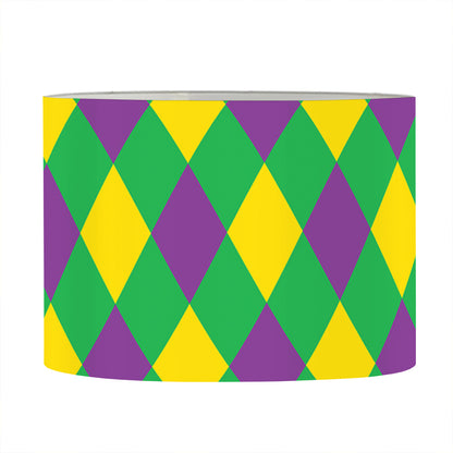 Mardi Gras Plaid Pattern Print Drum Lamp Shade