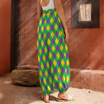 Mardi Gras Plaid Pattern Print Harem Pants