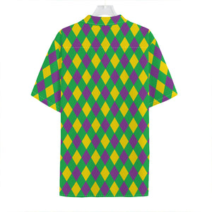 Mardi Gras Plaid Pattern Print Hawaiian Shirt