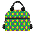 Mardi Gras Plaid Pattern Print Insulated Lunch Bag
