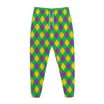 Mardi Gras Plaid Pattern Print Jogger Pants