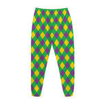 Mardi Gras Plaid Pattern Print Jogger Pants