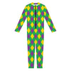 Mardi Gras Plaid Pattern Print Jumpsuit