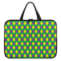 Mardi Gras Plaid Pattern Print Laptop Sleeve With Handle