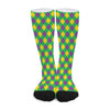 Mardi Gras Plaid Pattern Print Long Socks
