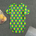 Mardi Gras Plaid Pattern Print Men's Bodysuit