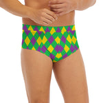 Mardi Gras Plaid Pattern Print Men's Briefs