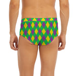 Mardi Gras Plaid Pattern Print Men's Briefs