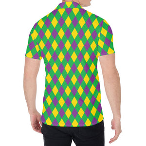 Mardi Gras Plaid Pattern Print Men's Shirt