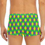 Mardi Gras Plaid Pattern Print Men's Short Boxer Briefs