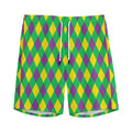 Mardi Gras Plaid Pattern Print Men's Athletic Shorts
