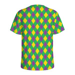 Mardi Gras Plaid Pattern Print Men's Sports T-Shirt