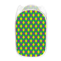 Mardi Gras Plaid Pattern Print Mesh Laundry Hamper