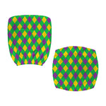 Mardi Gras Plaid Pattern Print Office Chair Cover