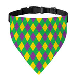 Mardi Gras Plaid Pattern Print Over The Collar Dog Bandana