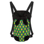 Mardi Gras Plaid Pattern Print Pet Carrier Backpack