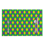 Mardi Gras Plaid Pattern Print Placemat
