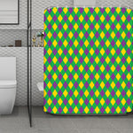 Mardi Gras Plaid Pattern Print Polyester Shower Curtain