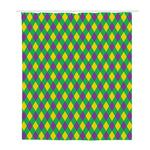 Mardi Gras Plaid Pattern Print Polyester Shower Curtain