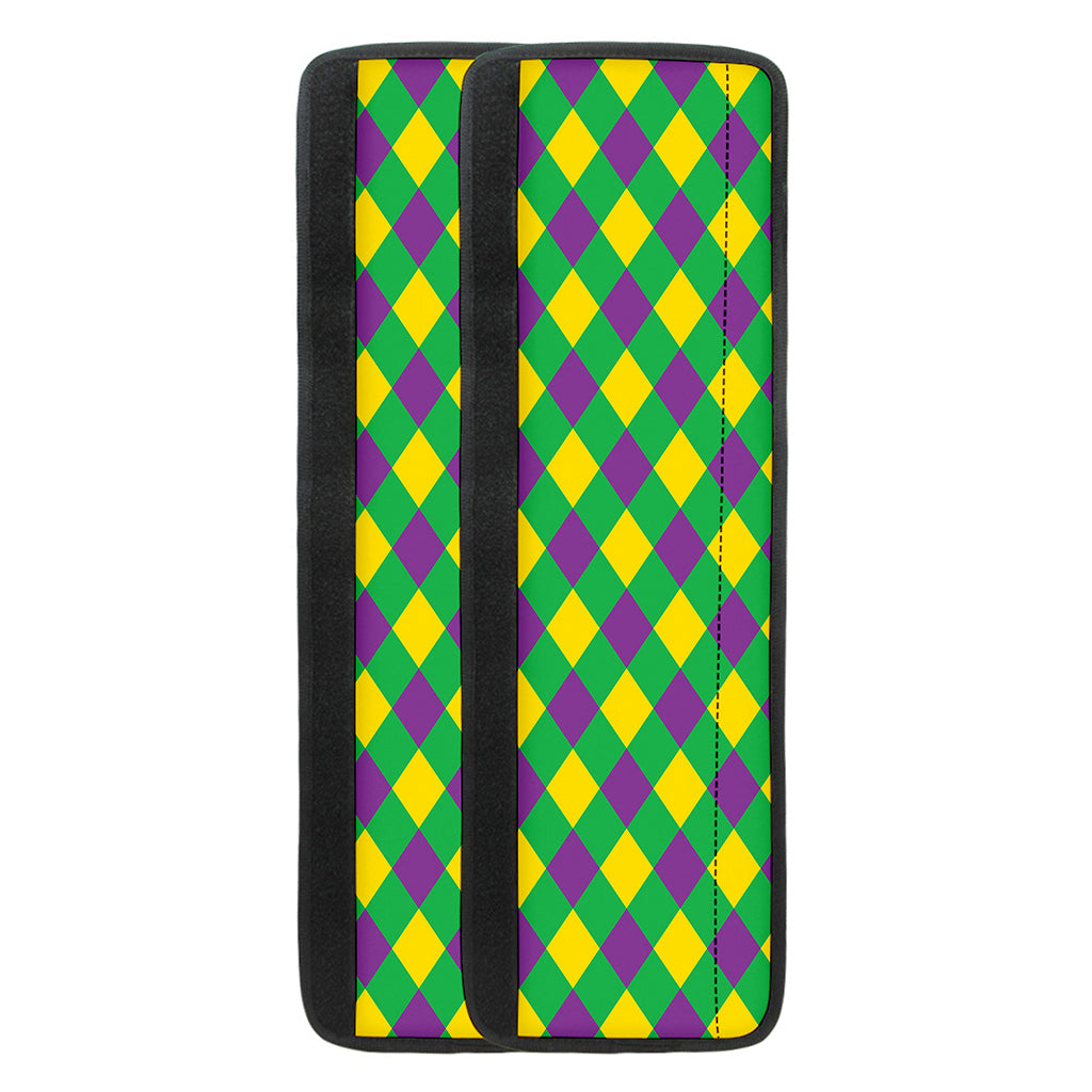 Mardi Gras Plaid Pattern Print Refrigerator Handle Covers