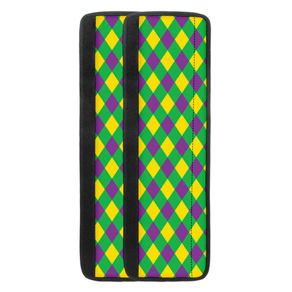 Mardi Gras Plaid Pattern Print Refrigerator Handle Covers