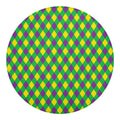 Mardi Gras Plaid Pattern Print Round Blanket