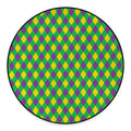 Mardi Gras Plaid Pattern Print Round Floor Mat