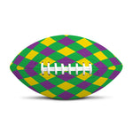 Mardi Gras Plaid Pattern Print Rugby Ball