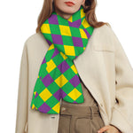 Mardi Gras Plaid Pattern Print Scarf