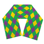 Mardi Gras Plaid Pattern Print Scarf
